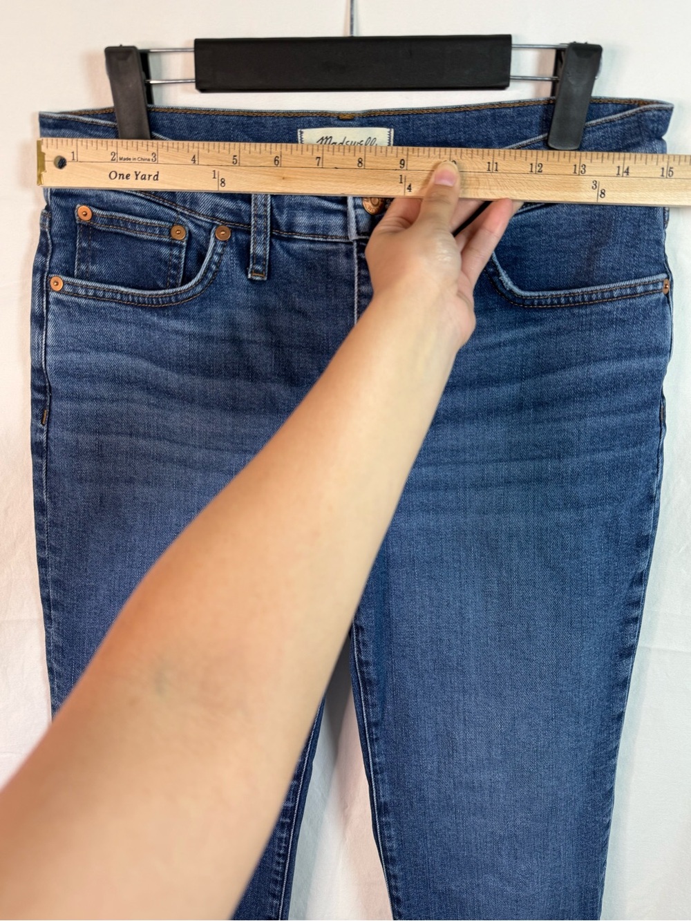 Madewell Mid-Rise Kick Out‎ Jeans Size 29 Raw Hem Cropped Flare Blue Denim - Picture 5 of 8